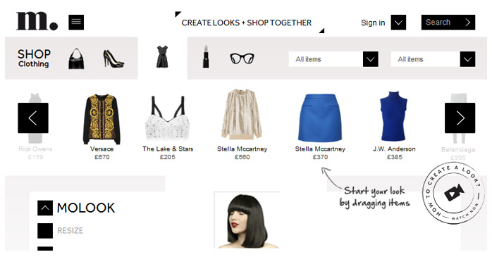 Motilo concept for touch friendly sizing