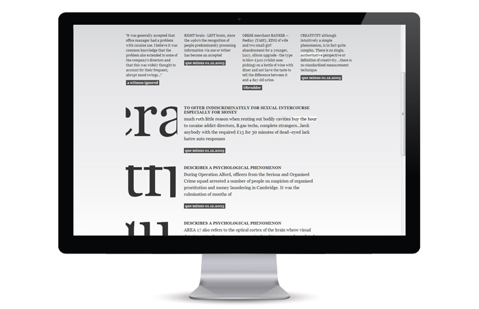 Notacreative text only website screenshot